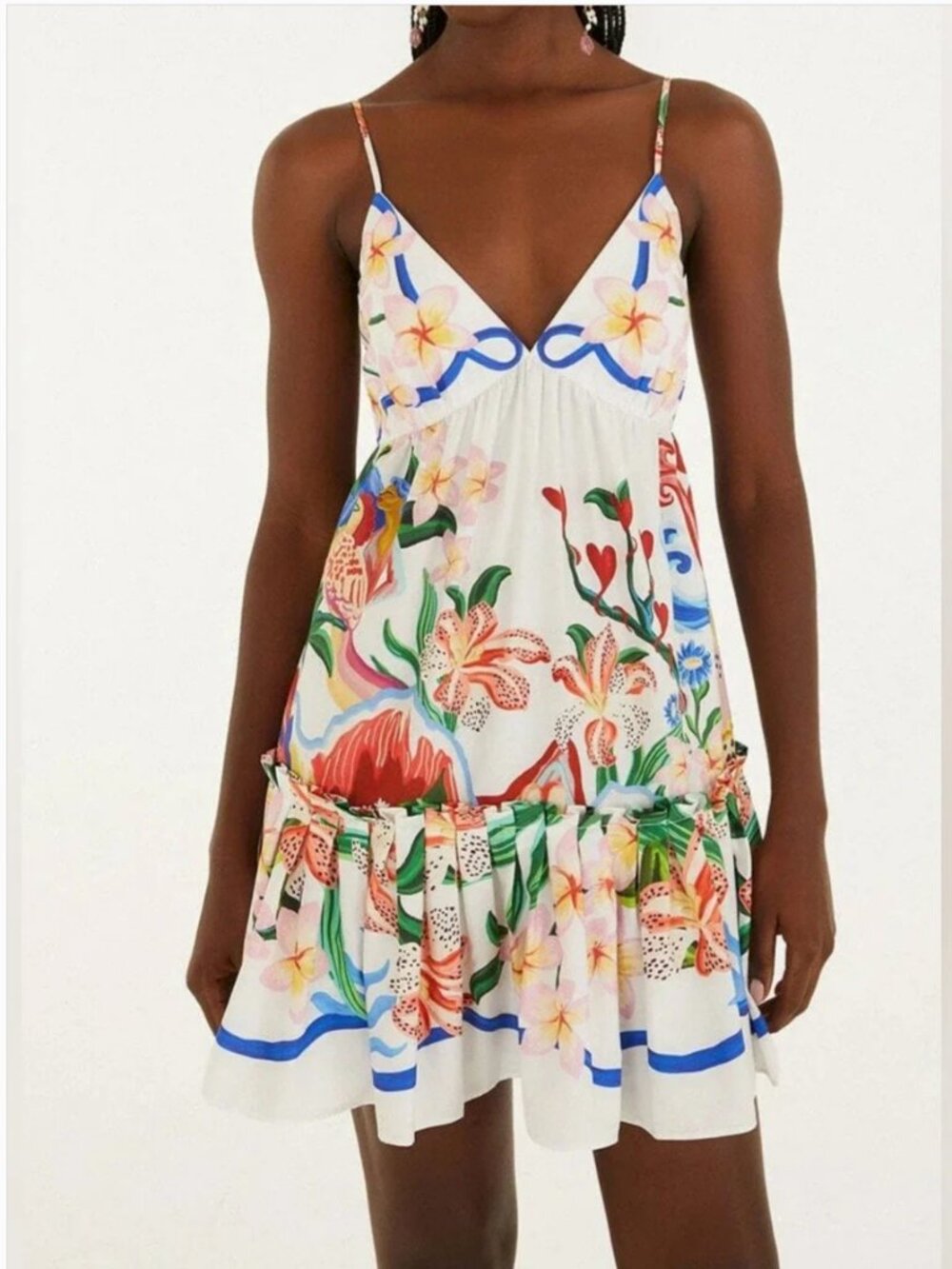 Farm Rio Super Colorful Cotton Mini Summer Dress size S - Picture 1 of 8